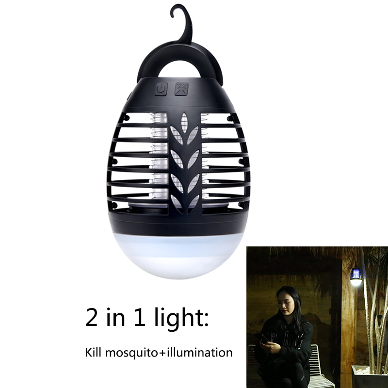 Outdoor waterproof electric mosquito trap lamp with USB charging for summer camping
