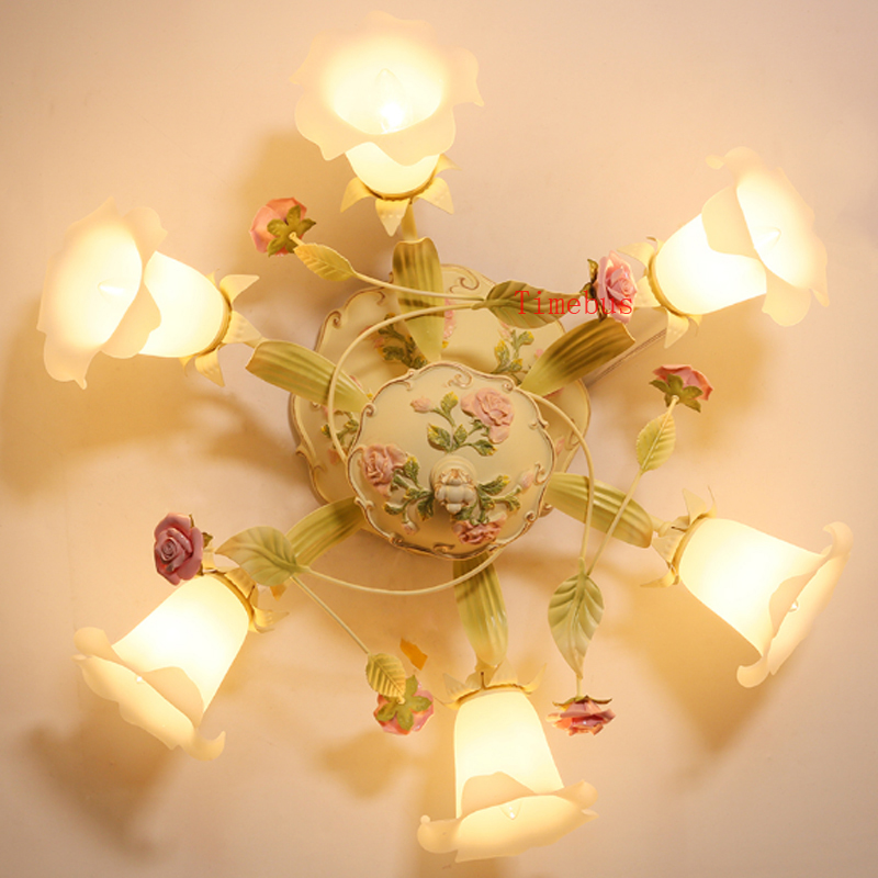 Pastoral resin ceiling lamp for living and dining rooms, romantic bedroom lighting, and stylish salon or boutique illumination