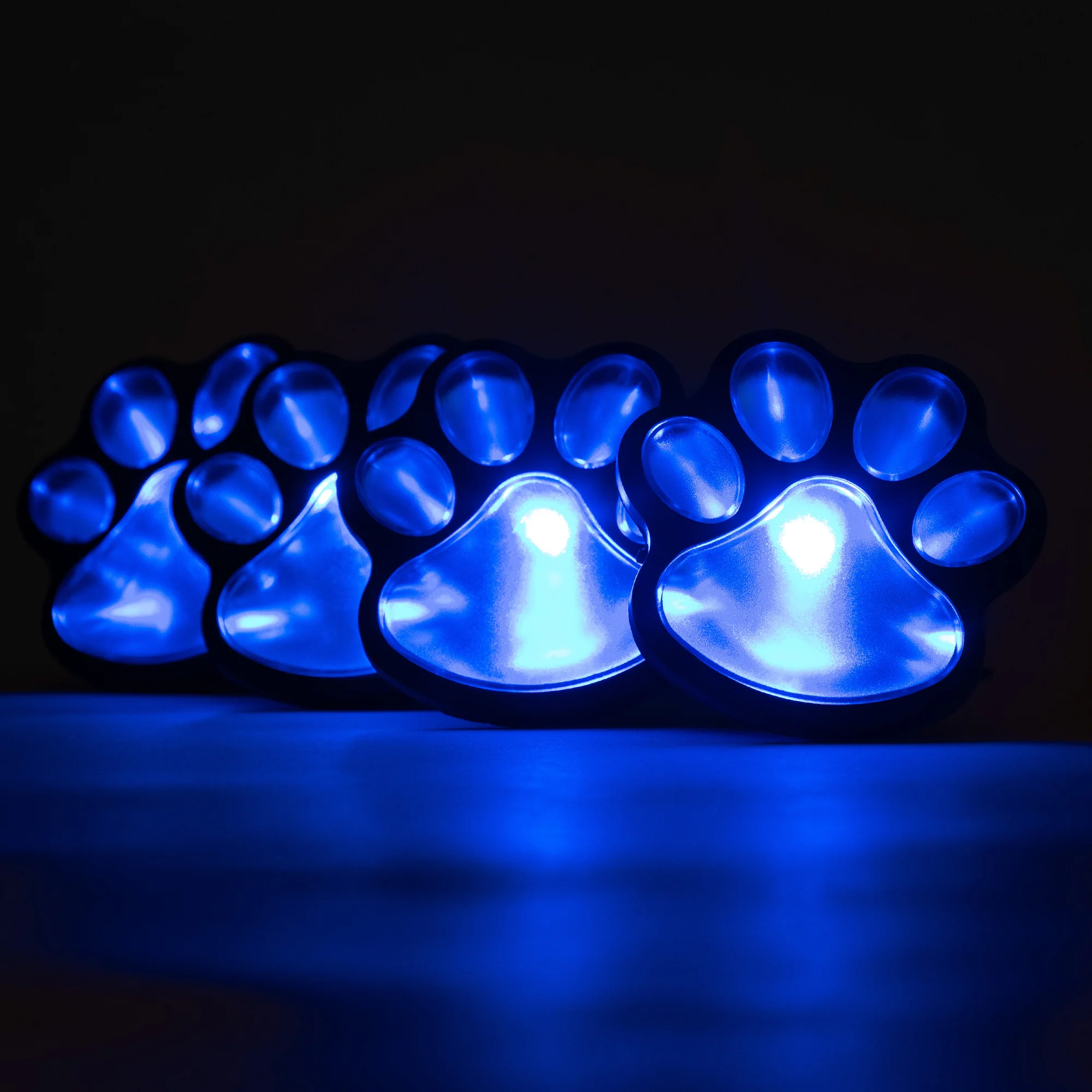 Paw Print Solar Ground Lights - Set of 4 - Blue