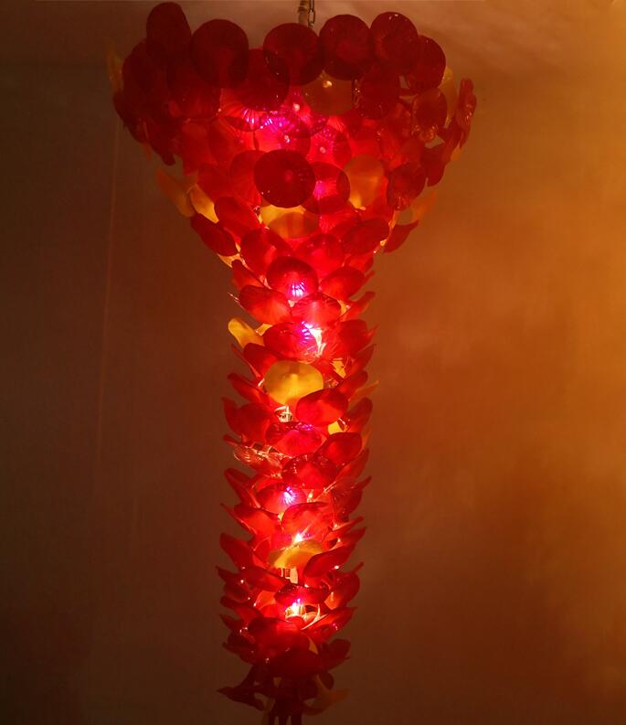 Pendant Lamps Custom Flower Designer Room Decor Chandeliers Hand Blown Glass Art Chandelier Light for Home Lobby Entrance Decoration