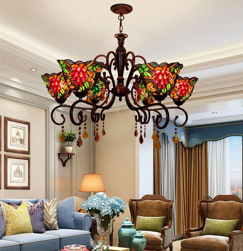 Pendant Lamps European-style Tiffany lamp creative retro living room chandelier garden grape art glass bar crystal chandelier decorative lighting

European-style pendant lamps featuring Tiffany designs, creative retro chandeliers for living rooms, gardens, and bars with art glass grape motifs and crystal decorative lighting