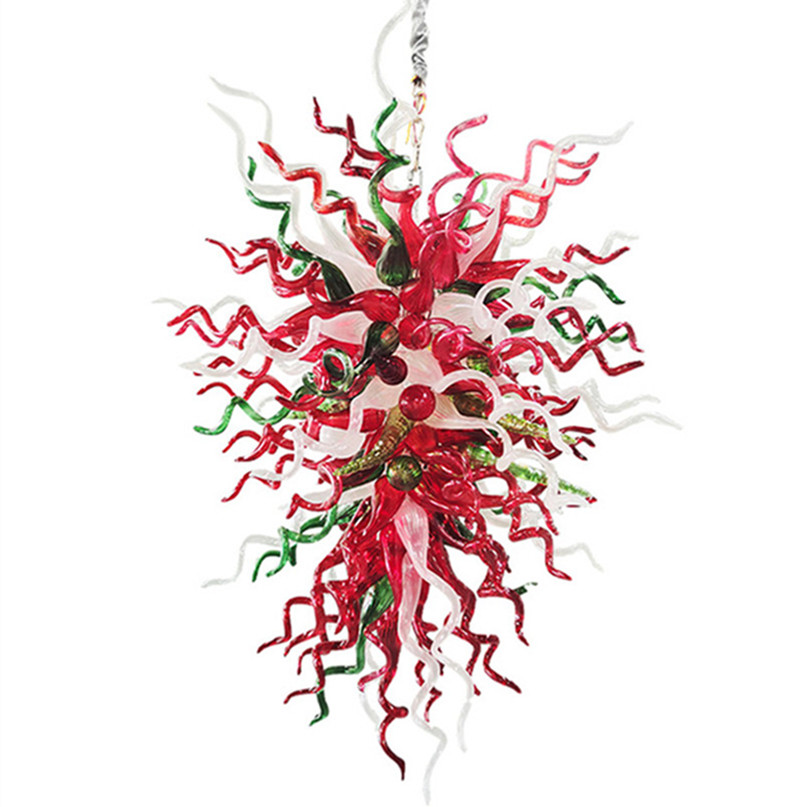 Pendant Lamps Hand Blown-Glass Crystal Chandeliers Lighting Elegant Art Decor Home Lamp Red Green White Glass Chandelier 52" Hanging Chain Pend

Handcrafted glass pendant lamps featuring elegant crystal chandeliers in red, green, and white, with a 52" hanging chain for home decor lighting