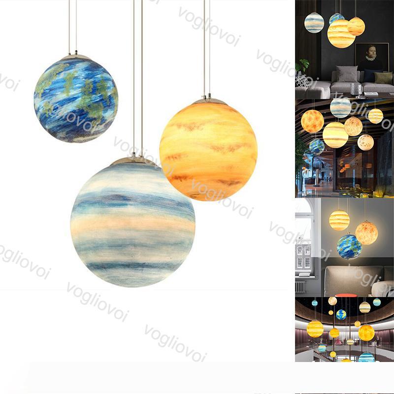 Pendant Lamps Nordic Creative Universe Planet Acrylic Pendant Light Moon Sun Earth Mars Uranus Mercury Jupiter Saturn Planet Lamps DHL