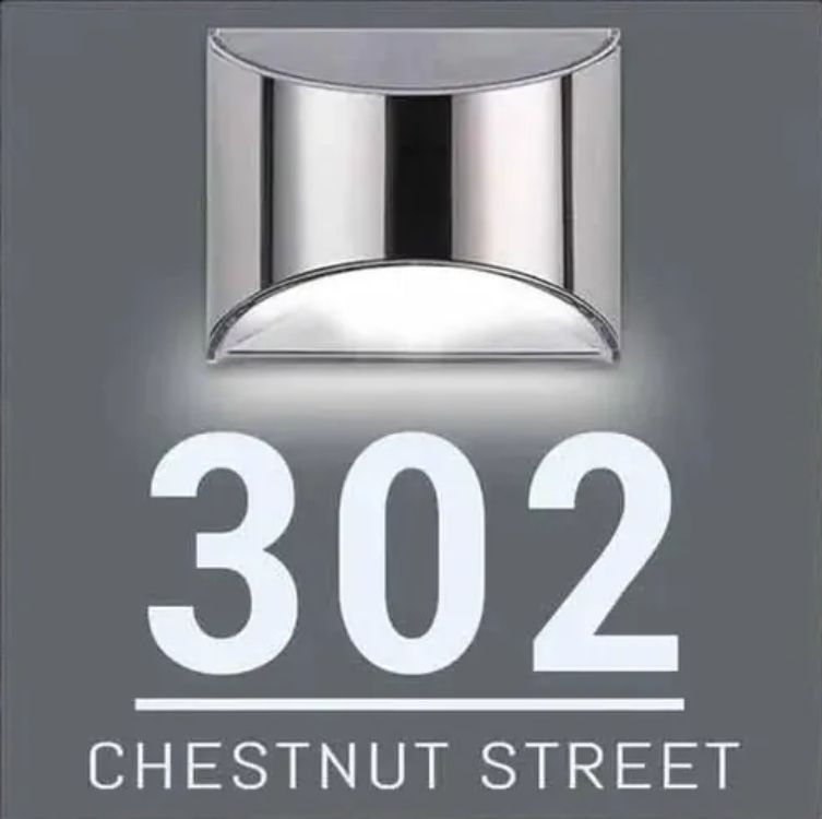 Personalized solar-powered 3D acrylic house number plaque for modern address display