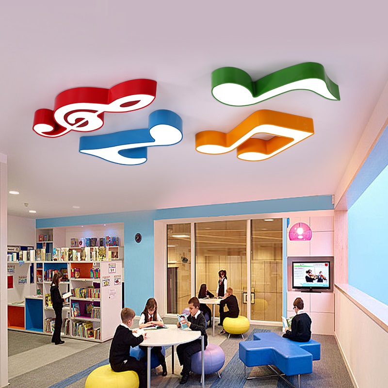Piano music classroom LED ceiling lamp notes kindergarten cartoon lights children's cartoon molding training courses Lighting
