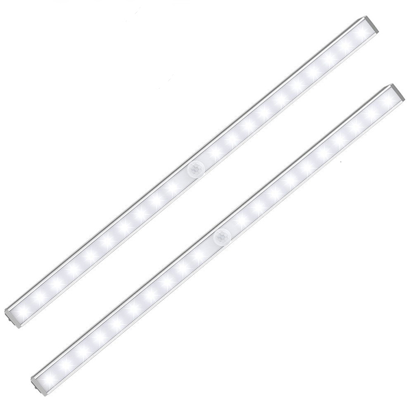 PIR motion-activated LED strip light for cabinets, closets, and walls with emergency night light function