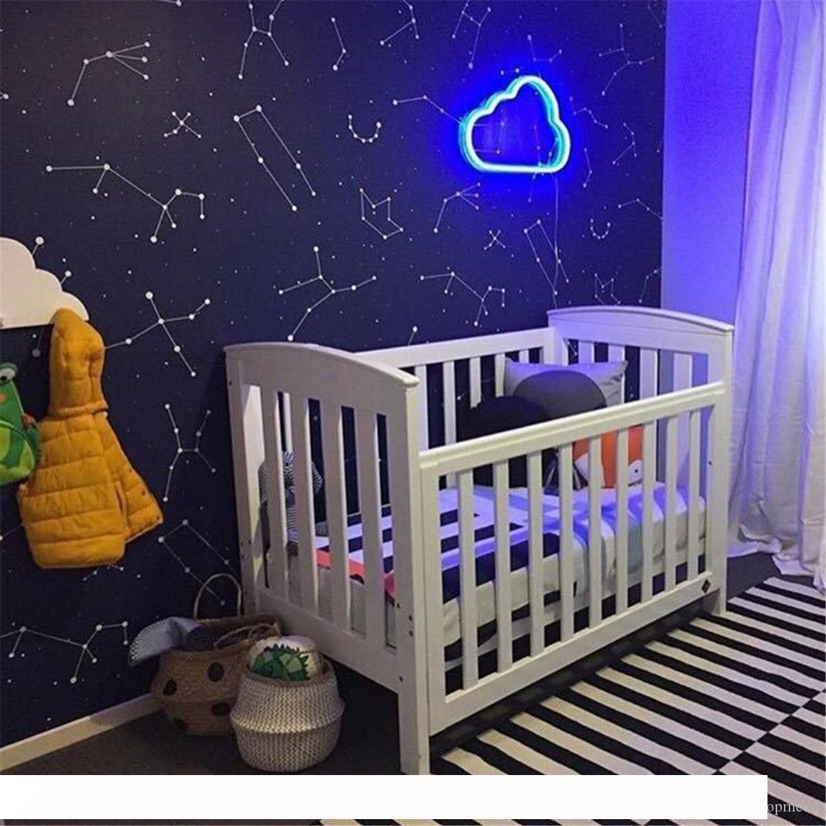 Plastic LED neon night light with cloud design for bedroom, bar, or holiday decor