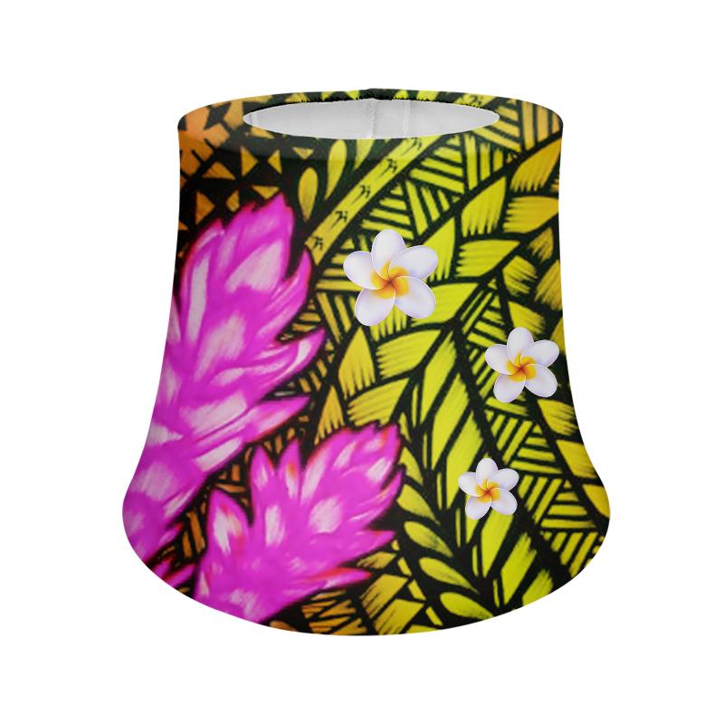 Polynesian Flower 3D Printed Fabric Lampshade with Metal Frame for Trendy Home Decor