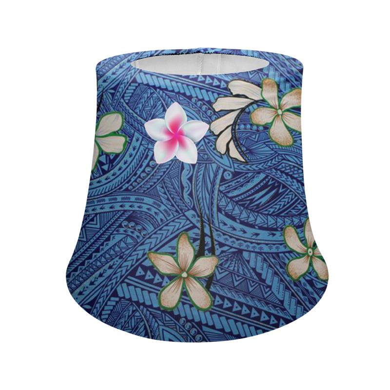 Polynesian flower-patterned lampshade for bedside, dorm, or nightstand tables
