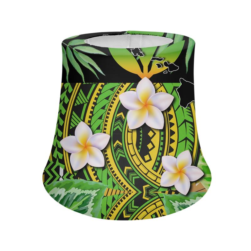 Polynesian print lamp shades for table, floor, and desk lamps to decorate living rooms, bedrooms, or bedside areas
