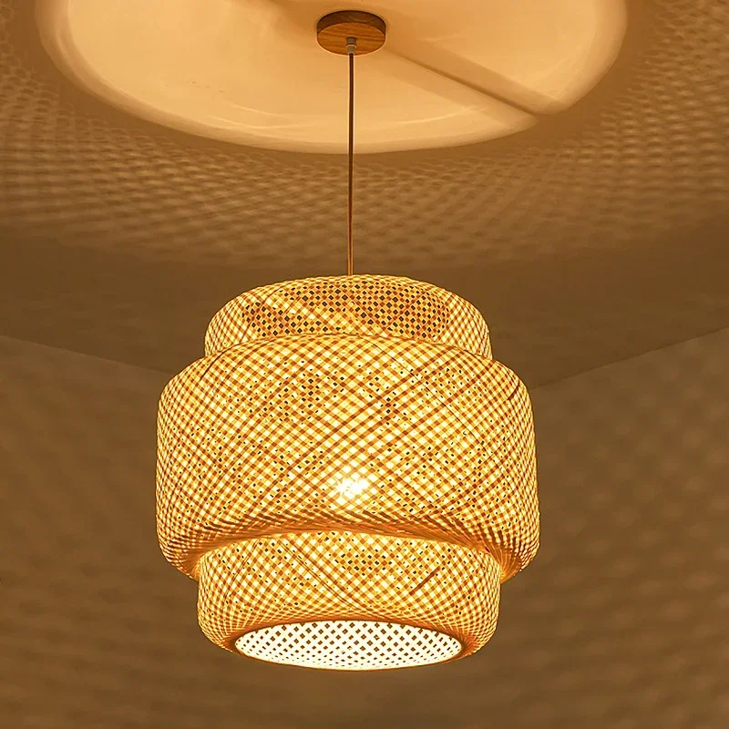Popular handmade bamboo pendant lights in modern style for dining and living room decor