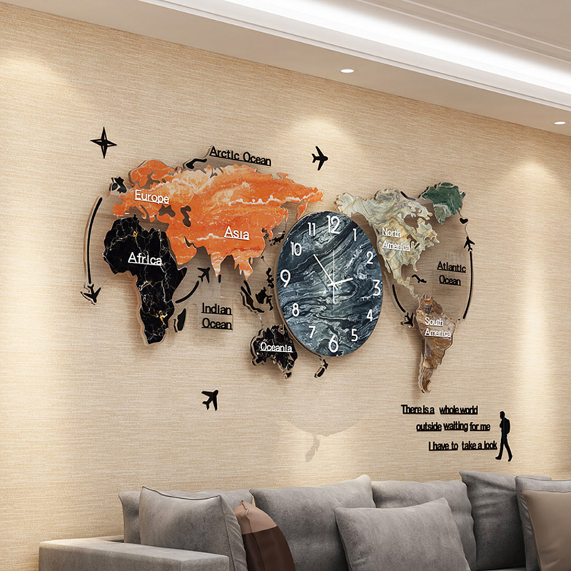 Porch Bedroom Sofa Background Wall Lamps Modern Living Room Minimalist World Map Sconce Ornaments Luxury Restaurant High-end LED Mural Lamp