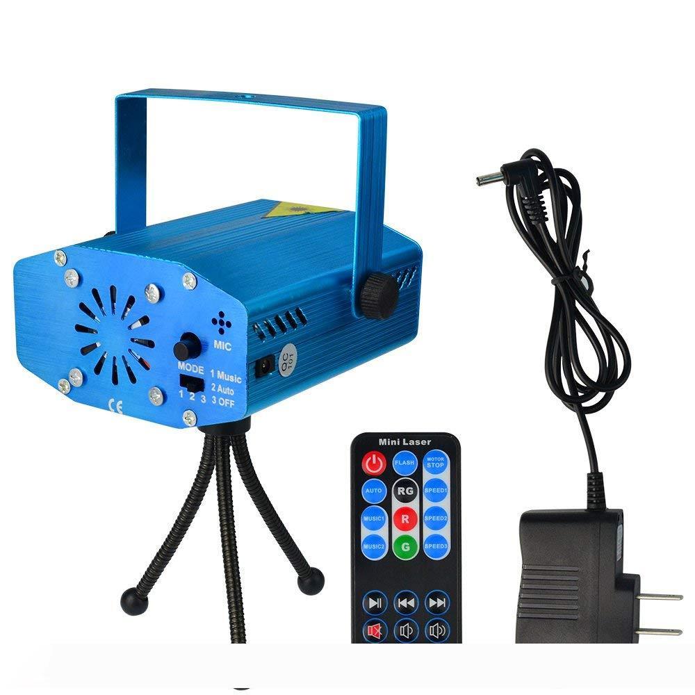 Portable red and green laser stage lights for all-sky star effects, ideal for mini DJ setups at Christmas parties, weddings, and clubs