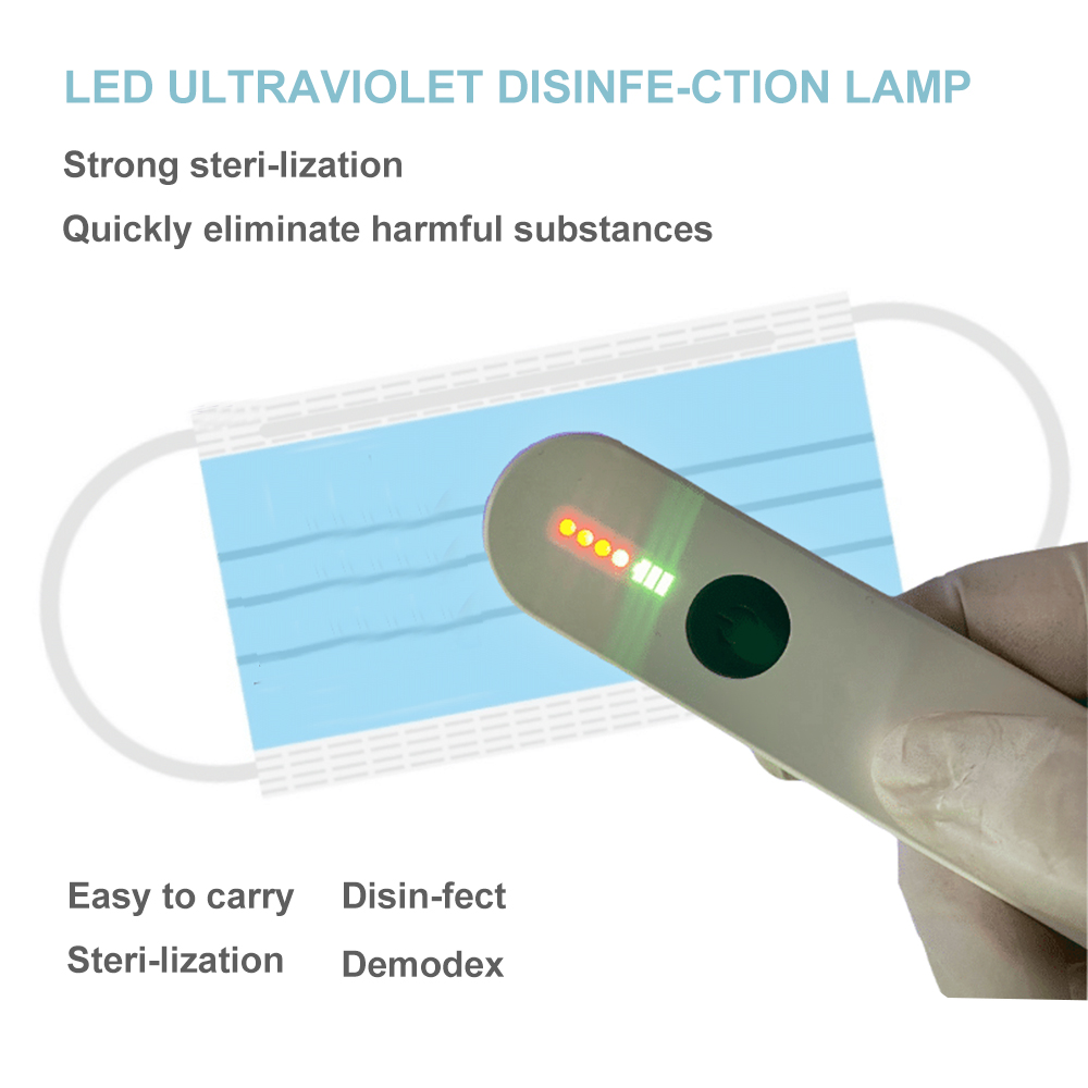 Portable USB-powered UV sterilizing lamp with 254nm wavelength for home, office and travel sanitation needs