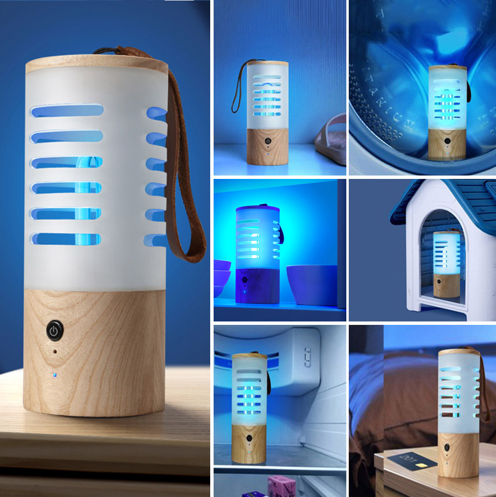 Portable UV disinfection lamp with USB charging for indoor and outdoor use, eliminating germs and mites in the air