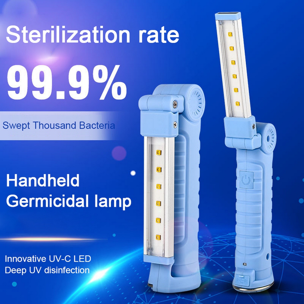 Portable UV sanitizing light for USB-powered germ elimination on small items