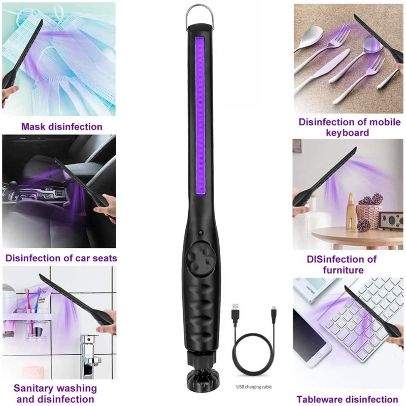Portable UV sterilizing wand for home and office germicidal disinfection