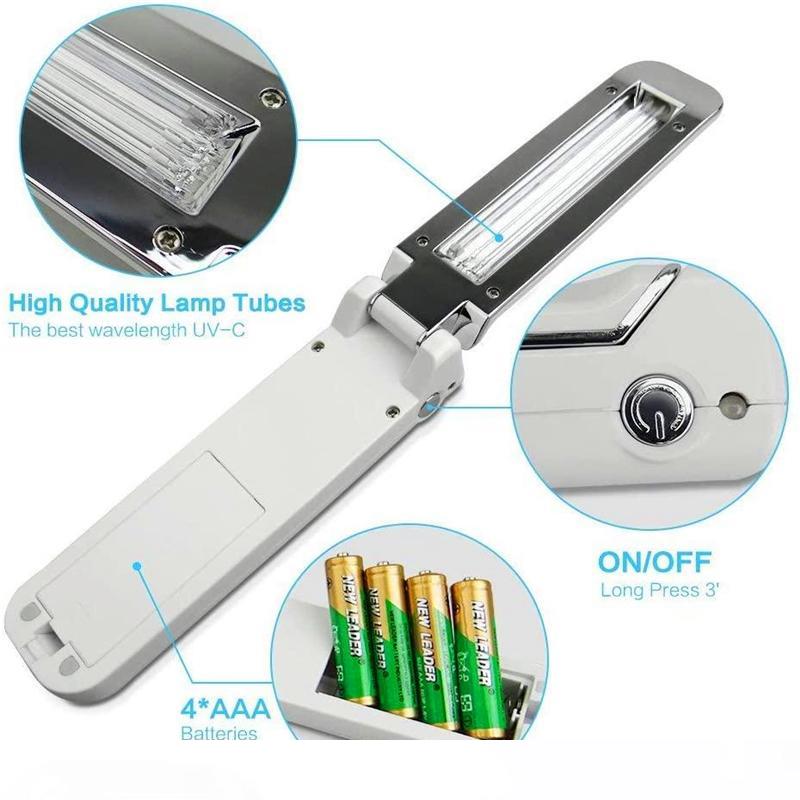 Portable UV sterilizing wand for travel and personal care with cold cathode UV light
