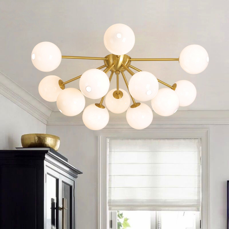 Post Modern 9 Light / 12 Light Glass G9 Chandelier Metal Led Ceiling Chandelier Lighting Lamp Indoor Lighting Fixtures