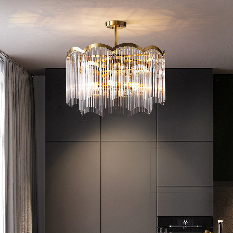 Postmodern chandelier lighting for stylish living rooms and bedrooms, creating a luxurious hotel-like atmosphere with crystal and glass pendant lamps ideal for dining areas