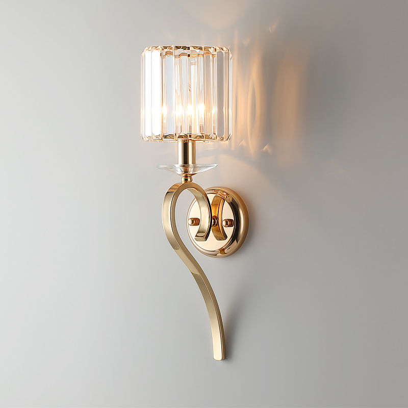 Postmodern Crystal Light Luxury Wall Lamp Net Red Simple Home Living Room Bedroom Lights Hotel Background Decorative Wall Sconce