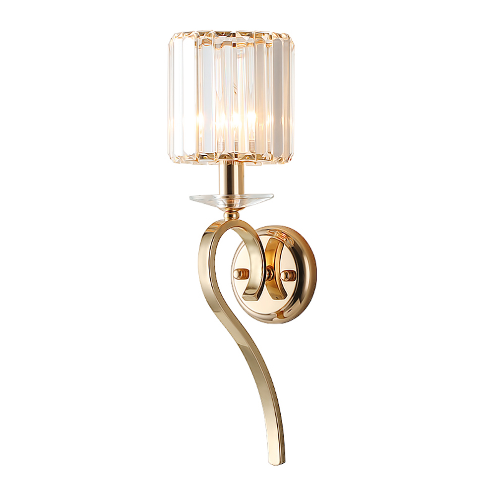 Postmodern crystal wall lamp for living room, bedroom, or hotel decor with mirror lighting