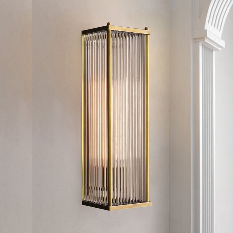 Postmodern crystal wall sconce for living rooms, bedrooms, and bathrooms with a glass lamp and mirror light