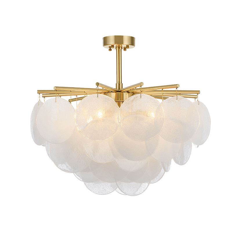 Postmodern frosted glass LED chandelier for elegant bedroom and dining room lighting, luxurious living room illumination