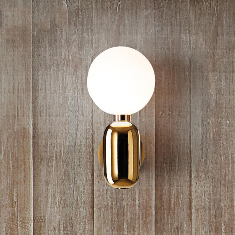 Postmodern minimalist bathroom wall lamps with Nordic style for living room and bedroom, featuring creative LED glass ball bedside lighting