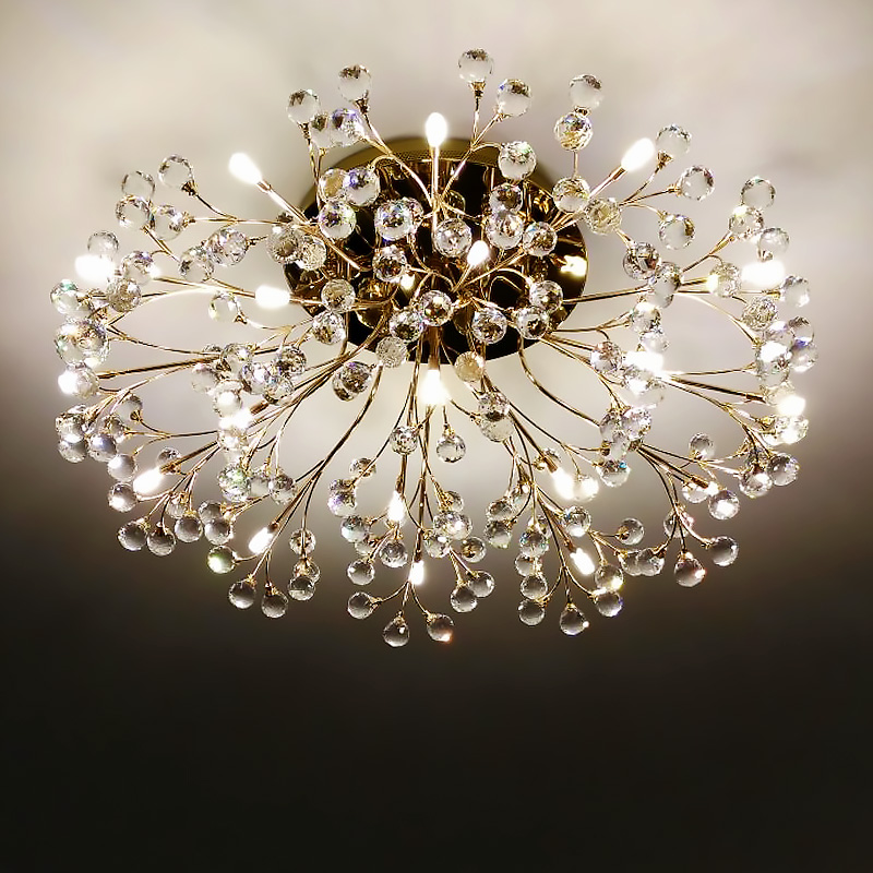 Postmodern minimalist crystal LED ceiling light for stylish modern homes and creative living spaces