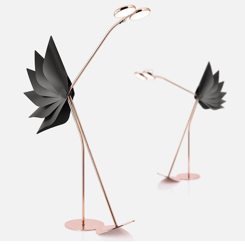 Postmodern minimalist luxury LED floor lamp for stylish villa living rooms with elegant ostrich and flamingo designs