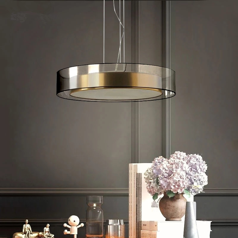Post-modern minimalist Nordic pendant lamp for luxury copper restaurant lighting, suitable for master bedroom ambiance with 90v~260v voltage