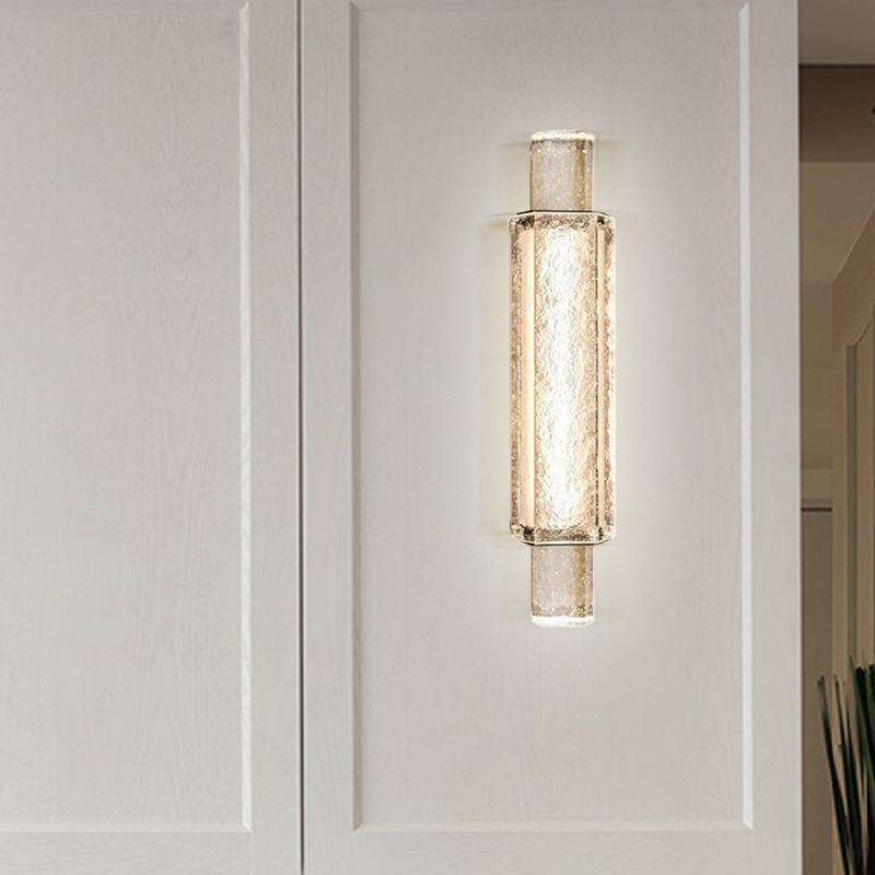 Postmodern minimalist wall light with crystal accents for living spaces, hotel lobbies, and creative hallway decor