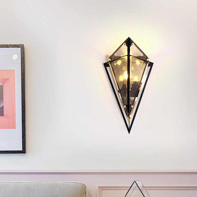Postmodern Nordic-style LED wall lamps for living rooms, creative colored glass sconces offering simple bedroom lighting