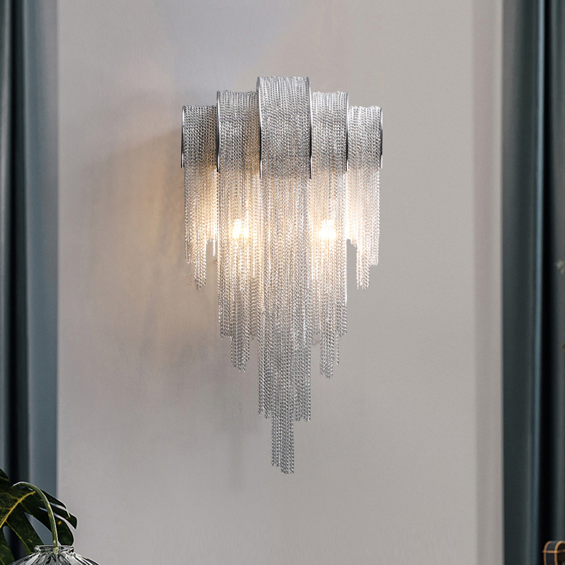 Postmodern tassel wall lamps for living room TV decor, bedroom bedside lighting, hallway sconces, and hotel stair illumination