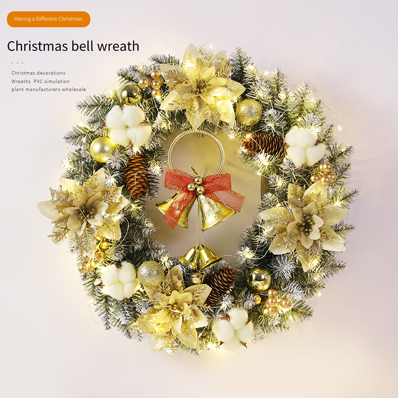Pre-lit large Christmas wreath with silver lights for your front door
