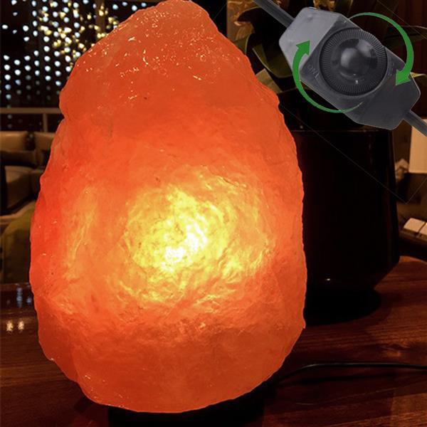 Premium Himalayan salt lamp with dimmer, UK plug, 1-2kg natural night light