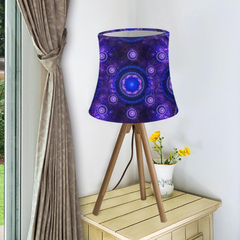 Purple cylindrical fabric lampshade for stylish home lighting decor