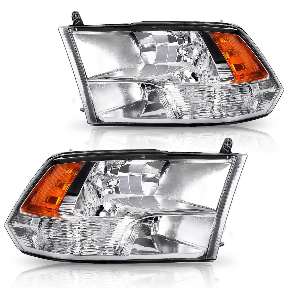 Quad headlamp set compatible with 2009-2018 Dodge Ram 1500/2500/3500 models