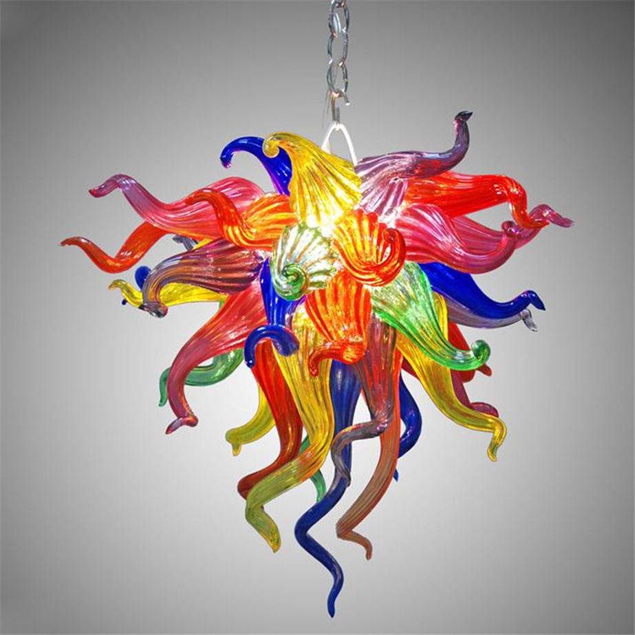 Rainbow Custom Handmade Glass Chandeliers for Living Rooms and Hotels