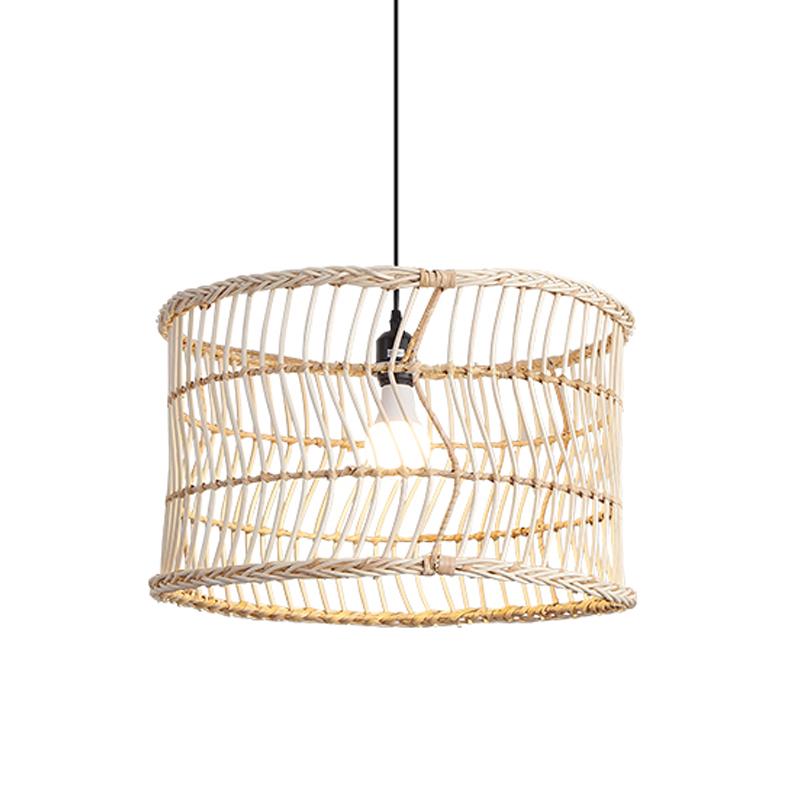 Rattan woven pendant lampshade for dining room chandeliers, handmade design