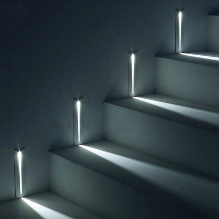 Recessed 3W LED stair lighting for indoor corners and walls, decorative step lamps for hallways and staircases with AC85-265V input