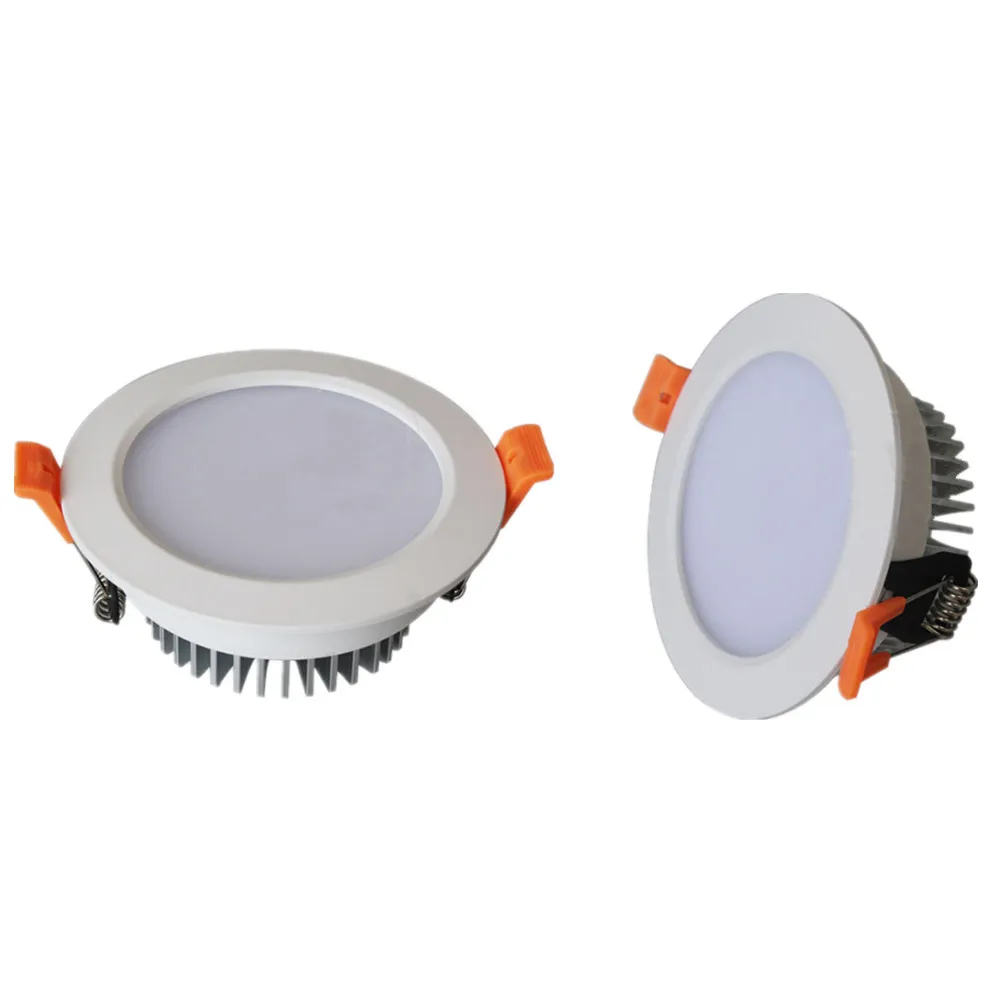 Recessed dimmable LED ceiling lights in 7W, 9W, 12W, 15W, and 18W options with SMD 5630 LEDs, available in warm, natural, and cool white tones, compatible with AC85-265V