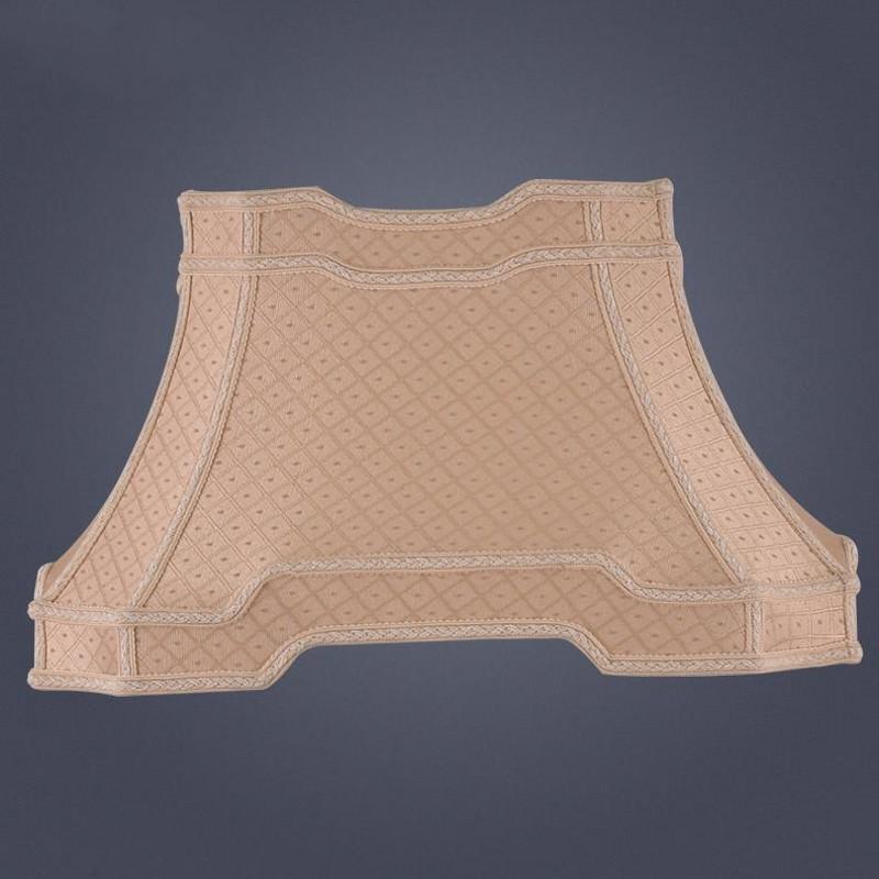 Rectangular jacquard fabric lampshade with horn-rimmed chimney design for E27 table lamps