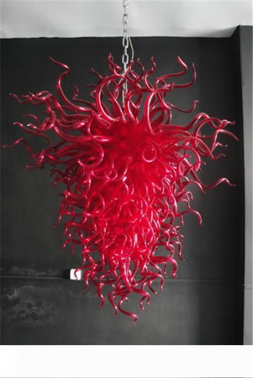 Red decorations Lamps hand made blown glass chandeliers Crystal Chandelier Luminaire European Pendant Lamp