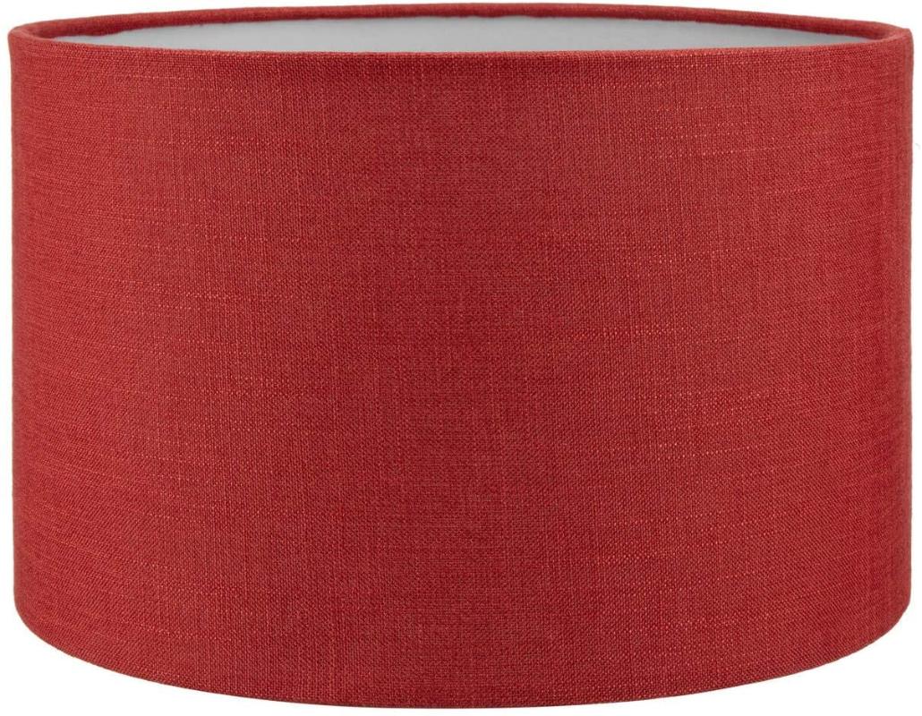 Red fabric drum lampshade with metal frame, 25x25x15 cm, decorative and high quality