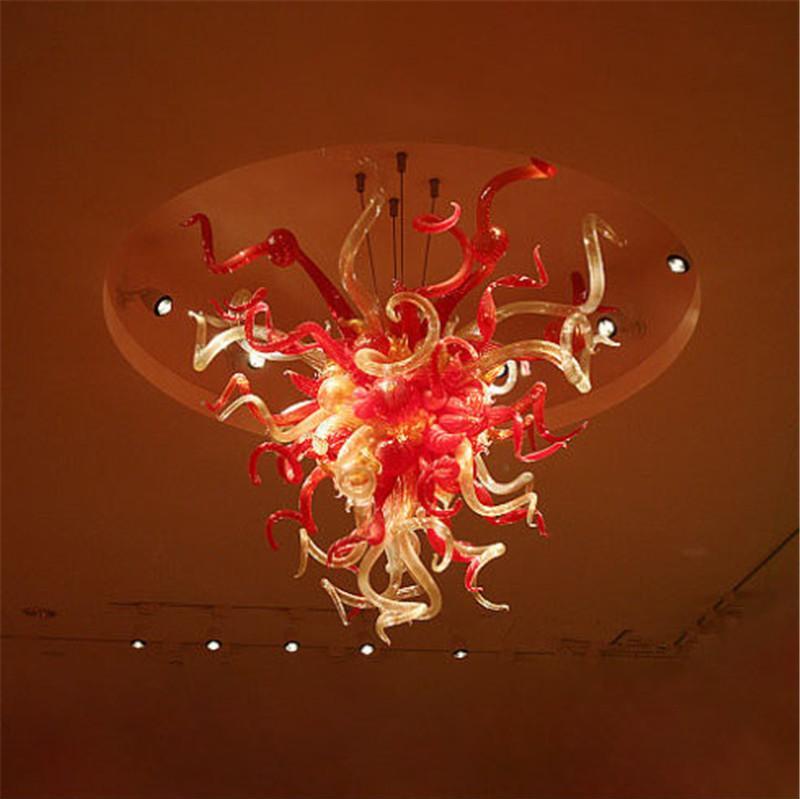 Red Golden Medium Home Decoration Murano Glass Hand Blown Chandeliers Pendant Lights Hot Selling Free Shipping