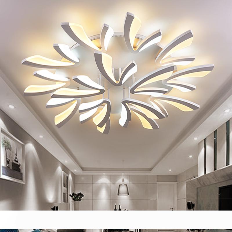 Remote-controlled acrylic contemporary dandelion-style LED ceiling chandeliers for modern home interior lighting
