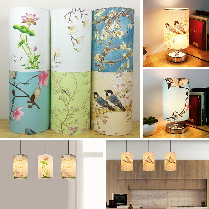 Retro floral bird lampshade for small tables, ceilings, bars, and bedroom decor