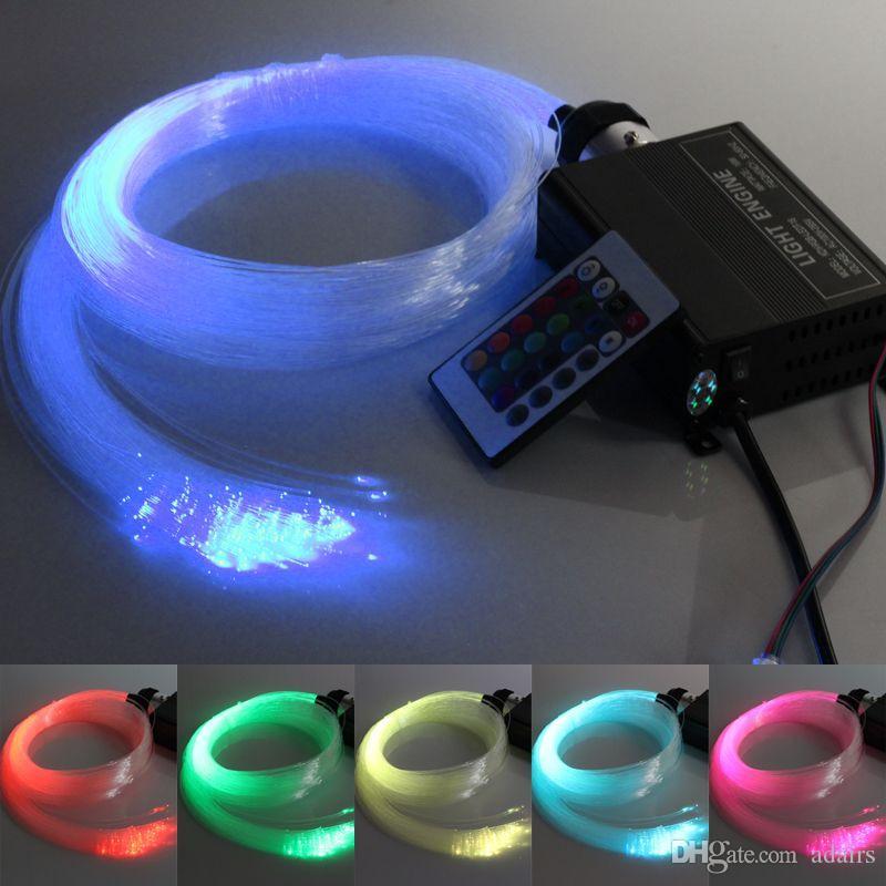 RGB LED fiber optic star ceiling kit with 150 strands, 0.75mm thickness, 2m length, 16W RGBW light engine and 24-key remote control